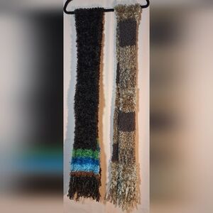 Two (2) CEJON Tube Scarves in Shades of Brown